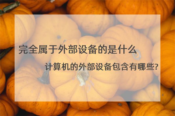 完全属于外部设备的是什么 计算机的外部设备包含有哪些?
