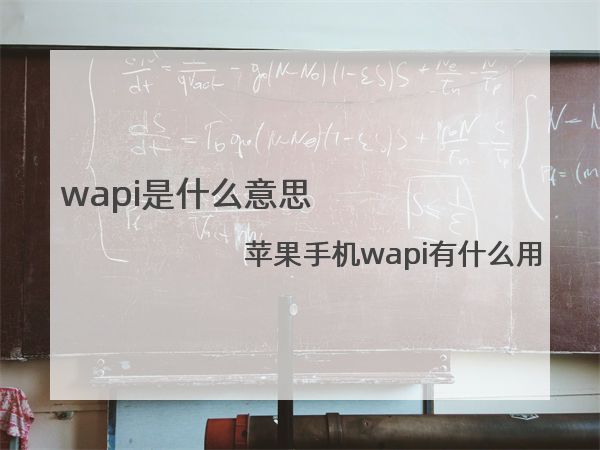 wapi是什么意思?苹果手机wapi有什么用