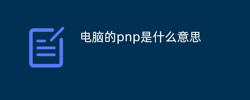 电脑的pnp是什么意思?